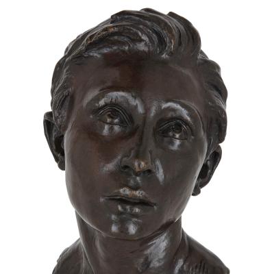 Aime Jules Dalou French bronze sculpture bust of a man by Aim Jules Dalou