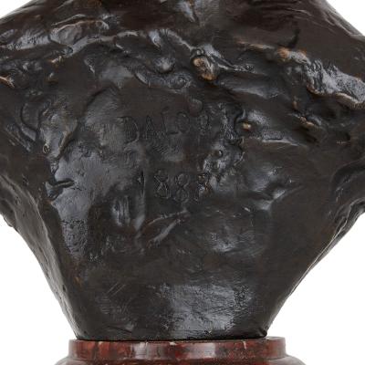 Aime Jules Dalou French bronze sculpture bust of a man by Aim Jules Dalou