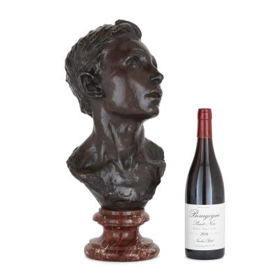 Aime Jules Dalou French bronze sculpture bust of a man by Aim Jules Dalou