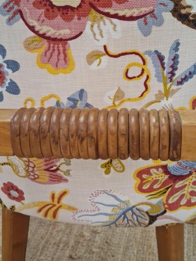 Aino Aalto Aino Aalto Pair of Club Chairs in Oak Leather Floral Pattern Artek 1940s 