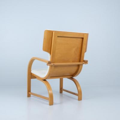 Aino Aalto Exceptionally Rare Aino Aalto Chair Model 3920 Birch White Wool Artek 1940s