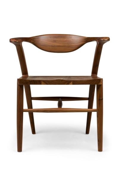 Aja Contemporary Mid Century Style Walnut U Back Dining Armchair
