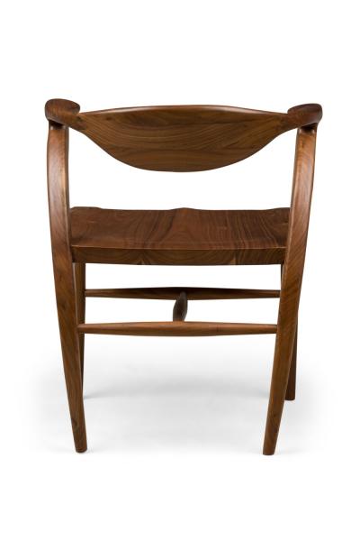 Aja Contemporary Mid Century Style Walnut U Back Dining Armchair