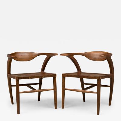 Aja Contemporary Mid Century Style Walnut U Back Dining Armchair