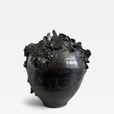 Akiko Hirai Large Contemporary Ceramic Moon Jar by Akiko Hirai