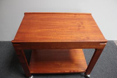 Aksel Kjersgaard Danish Modern Two Tier Extendable Bar Cart with Leaf by Aksel Kjersgaard