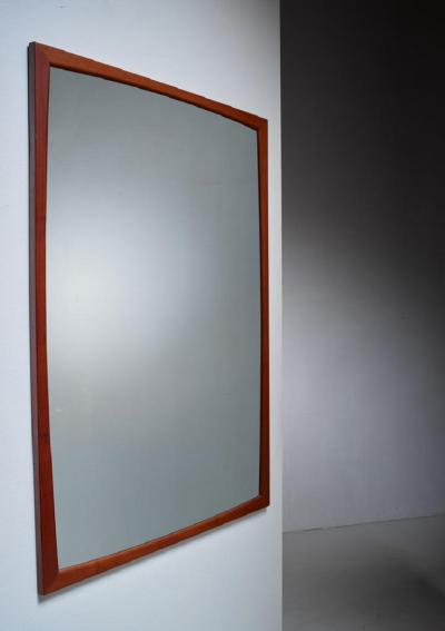 Aksel Kjersgaard Large Aksel Kjersgaard rectangular teak wall mirror Denmark 1960s
