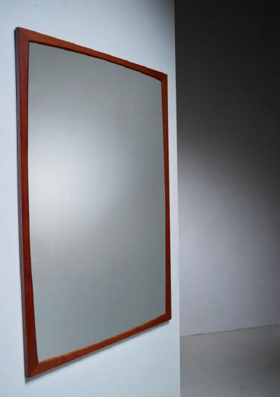 Aksel Kjersgaard Large Aksel Kjersgaard rectangular teak wall mirror Denmark 1960s