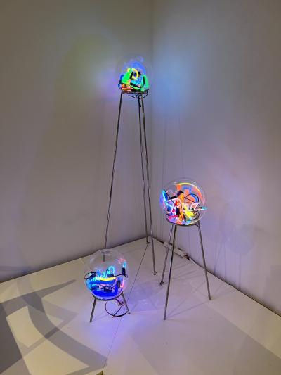 Al Jord o Contemporary Neon ball floor lamp by Al Jord o 2019