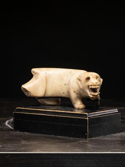 Alabaster Fantasy Animal Oriental School Provenance ex collection Jaime Trigo