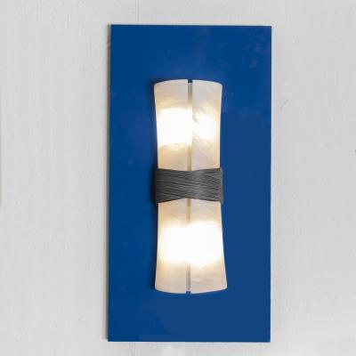 Alabaster and bronze sconces