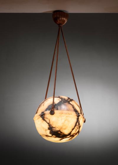 Alabaster globe pendant