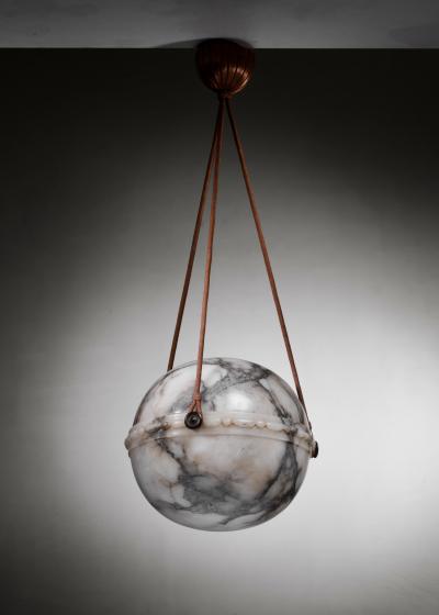 Alabaster globe pendant