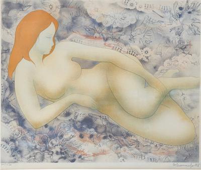 Alain Bonnefoit French Nude Lithograph Print