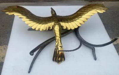 Alain Chervet 980 Coffee Table Alain Chervet Eagle With Spread Wings Brass and Iron Signed