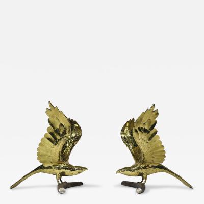 Alain Chervet Alain Chervet Brass Eagles Conference or Dining Glass Table France 1970