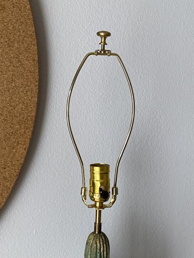 Alain Chervet Brass Saguaro Cactus Lamp in Verdigris Patina