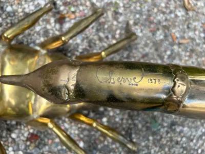 Alain Chervet French Modern Brass Scorpion Signed Alain Chervet