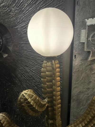 Alain Chervet Large Brass Cactus Floor Lamp