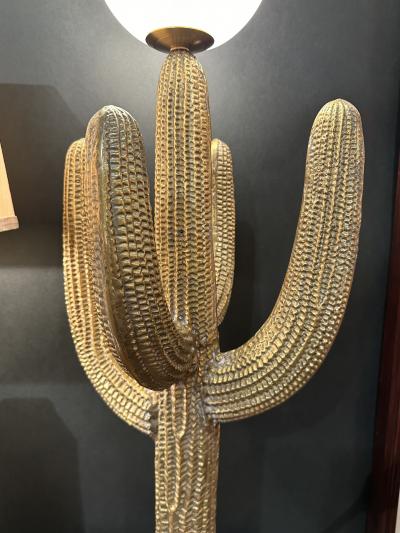 Alain Chervet Large Brass Saguaro Cactus Lamp