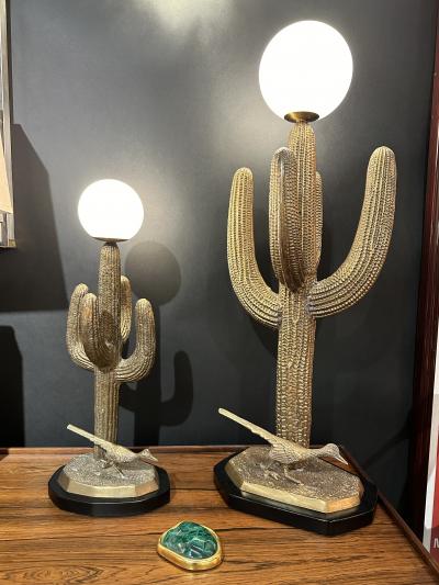 Alain Chervet Large Brass Saguaro Cactus Lamp
