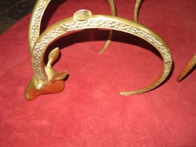 Alain Chervet Magnificent Brass Ibex Ram Head Coffee Table Mid Century Regency Modern