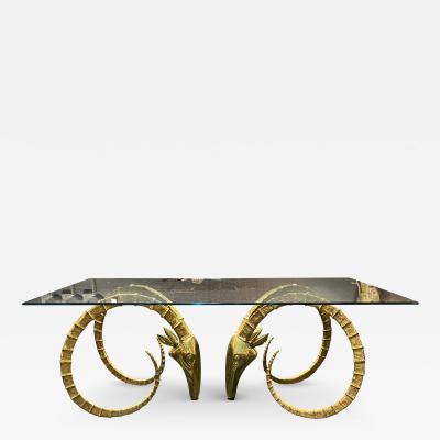 Alain Chervet Signed 3 150 Alain Chervet Brass Ibex Dining Table