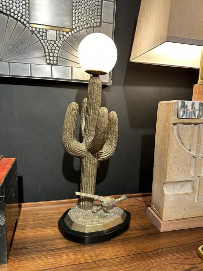 Alain Chervet Small Brass Saguaro Cactus Lamp