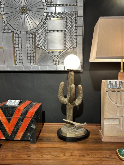 Alain Chervet Small Brass Saguaro Cactus Lamp