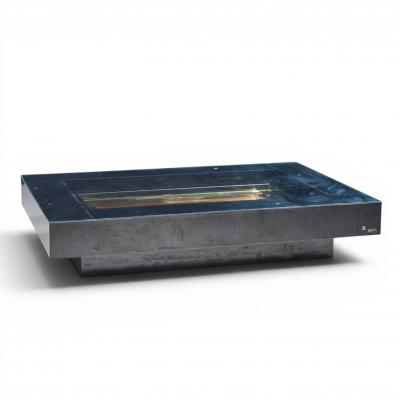 Alain Delon Alain Delon for Maison Jansen Mid Century Brass Chrome Lacquered Coffee Table