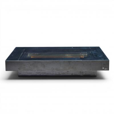 Alain Delon Alain Delon for Maison Jansen Mid Century Brass Chrome Lacquered Coffee Table