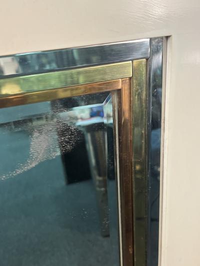 Alain Delon MODERNIST MIXED METALS MIRROR CONSOLE BY ALAIN DELON FOR MAISON JANSEN