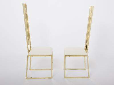 Alain Delon Pair of brass chairs signed by Alain Delon for Jean Charles 1970s