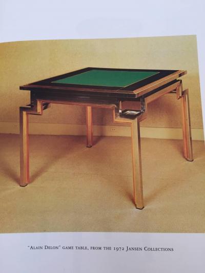Alain Delon Rare Maison Jansen Backgammon Game Table Chairs Signed