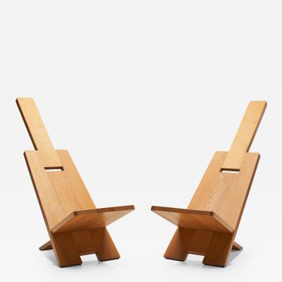 Alain Gaubert Pair of Alain Gaubert Africanist Chairs France 1980s