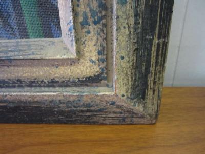 Alain Portier Large Scale Mid Century Modern Oil Painting Blue Lady in Chair Portier