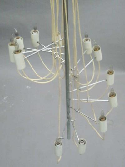 Alain Richard French Mid Century Minimalist A16 Chandelier by Alain Richard for Disderot