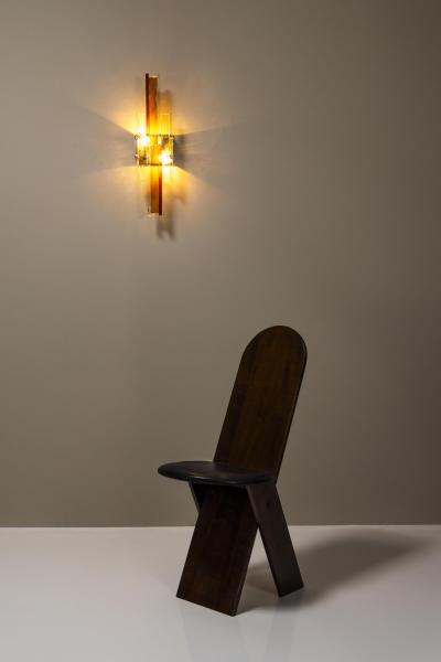 Albano Poli Albano Poli Large Wall Applique in Amber and Transparent Murano Glass