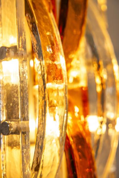 Albano Poli Albano Poli Large Wall Applique in Amber and Transparent Murano Glass