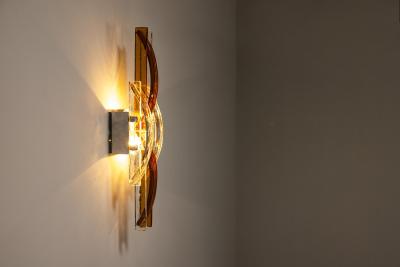 Albano Poli Albano Poli Large Wall Applique in Amber and Transparent Murano Glass