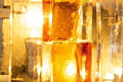 Albano Poli Albano Poli Large Wall Applique in Amber and Transparent Murano Glass