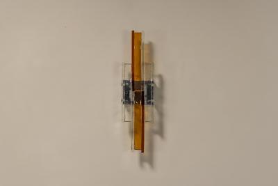 Albano Poli Albano Poli Large Wall Applique in Amber and Transparent Murano Glass