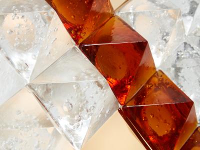 Albano Poli Albano Poli for Poliarte two tone glass and brass wall lights 1970