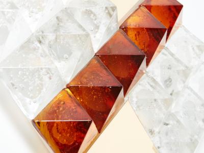 Albano Poli Albano Poli for Poliarte two tone glass and brass wall lights 1970