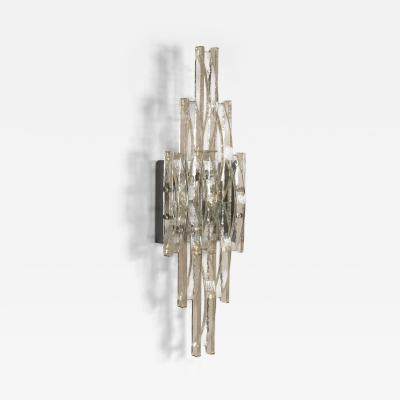 Albano Poli Large Wall Lamp in Glass by Albano Poli for Poliarte Italy 1970s