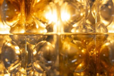 Albano Poli Poliarte Wall Applique Amber and Cristallo Glass Italy 1970s