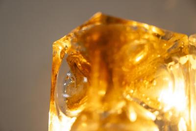 Albano Poli Poliarte Wall Applique Amber and Cristallo Glass Italy 1970s