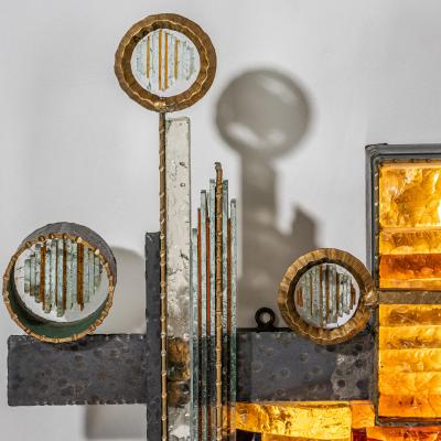 Albano Poli Sculptural Brutalist Wall Light attributed to Albano Poli for Poliarte Italy 