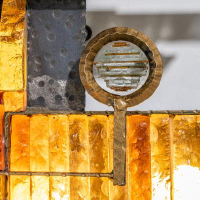 Albano Poli Sculptural Brutalist Wall Light attributed to Albano Poli for Poliarte Italy 