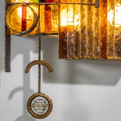 Albano Poli Sculptural Brutalist Wall Light attributed to Albano Poli for Poliarte Italy 